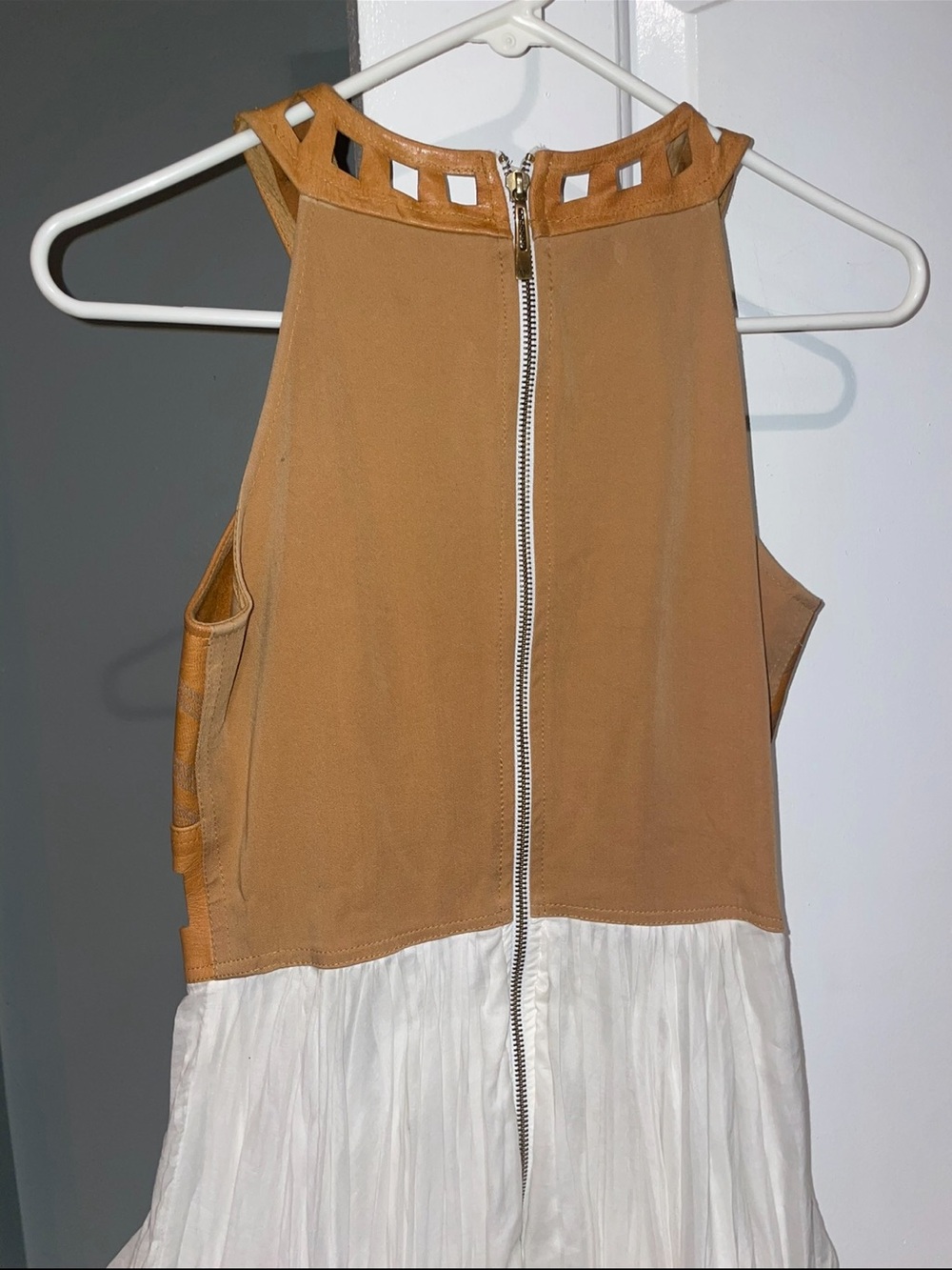 Aje Leather Cutwork High-Low Bubble Hem Dress l Bohemian Rare Archival 🤎 Small - Picture 10 of 15